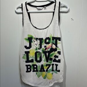 Reitmans White Graphic Sleeveless Tank Top